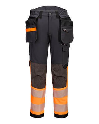 EV442 - EV4 Hi-Vis stretch broek met afneembare holsterzak klasse 1