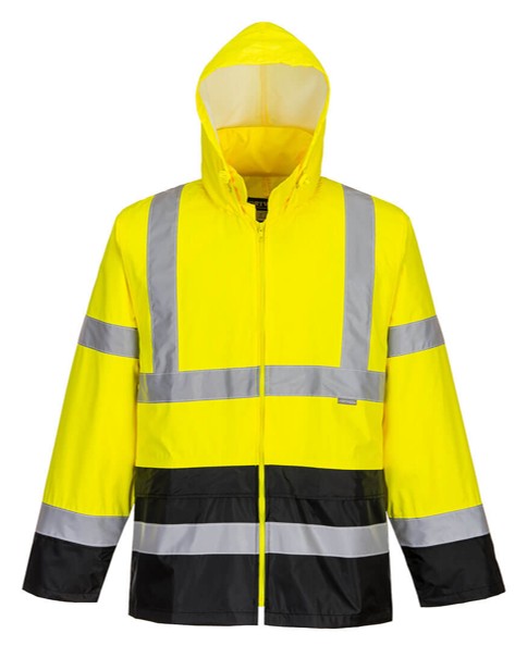 H443 - Hi-Vis Klassiek Tweekleuren Regenjack - Afbeelding 3