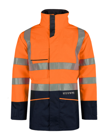 Hedland Vlamvertragende, antistatische high-vis regenjas - Afbeelding 3