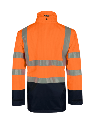 Hedland Vlamvertragende, antistatische high-vis regenjas - Afbeelding 4