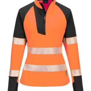 T173 - PW3 Hi-Vis Sweatshirt met 1/4 rits voor Dames